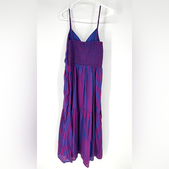 Banana Republic 100% cotton feminine smock back Purple and Blue maxi Dress - Picture 4 of 8